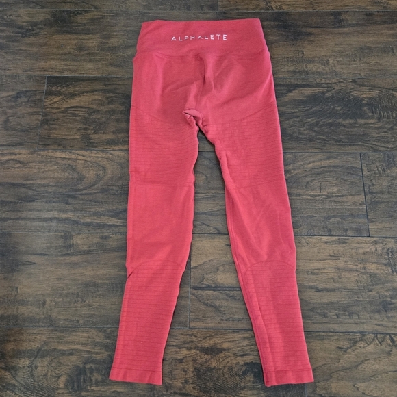 Alphalete OG Revival Leggings Seamless Athletic Full Length High-Rise Red Coral - Picture 6 of 7